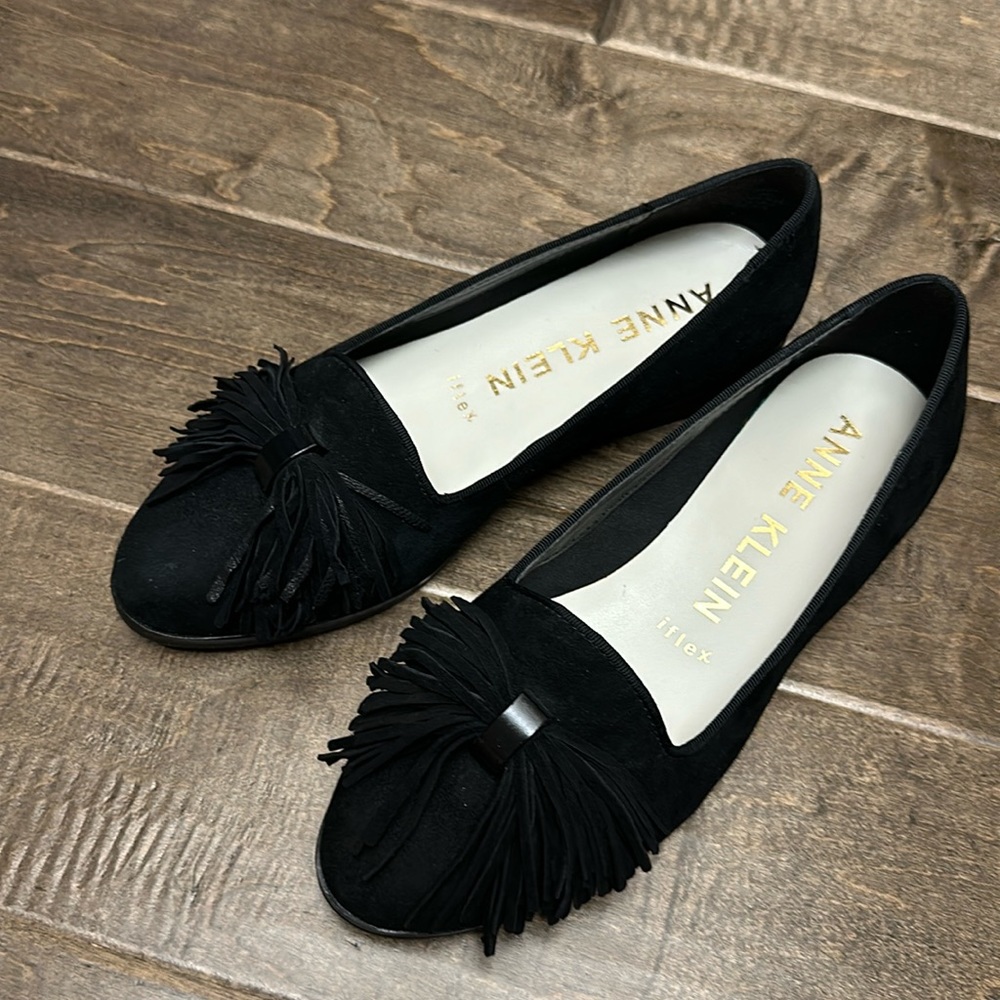 Anne Klein Dixie iflex black suede flat
